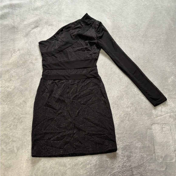 NWT One Shoulder Glitter Bodycon Dress - Picture 4 of 4